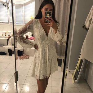Akira white floral lace dress
